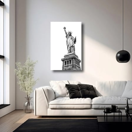 Amerika Özgürlük Heykeli Cam Tablo 35x50 cm