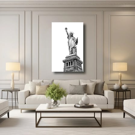 Amerika Özgürlük Heykeli Cam Tablo 35x50 cm