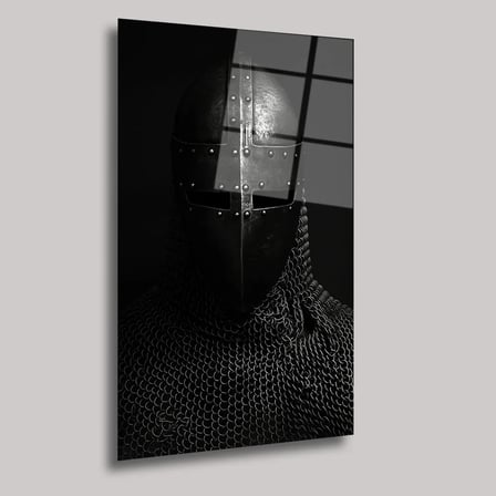 Orta Çağ Şövalyesi Cam Tablo 35x50 cm