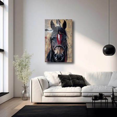 Kızılderili Atı Cam Tablo 35x50 cm