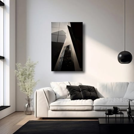 Sisteki Gökdelenler Cam Tablo 35x50 cm