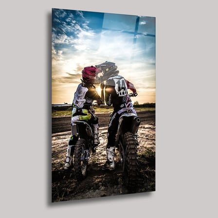 Motocross ve Aşk Cam Tablo 35x50 cm