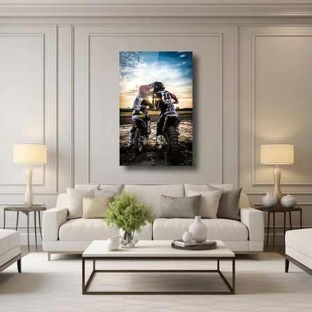 Motocross ve Aşk Cam Tablo 35x50 cm