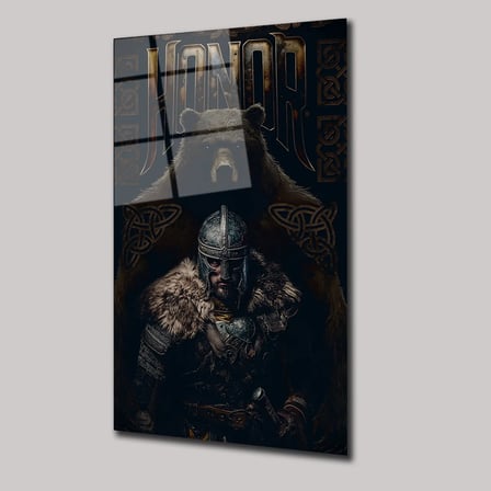 Honor Druzhina ve Ayı Cam Tablo 35x50 cm