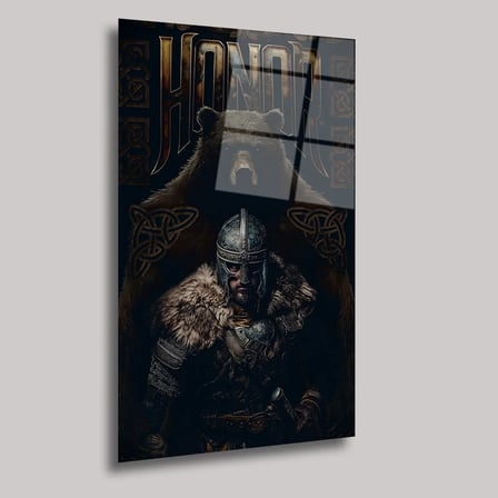 Honor Druzhina ve Ayı Cam Tablo 35x50 cm