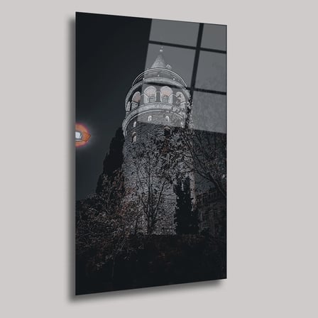 İstanbul Galata Kulesi Cam Tablo 35x50 cm