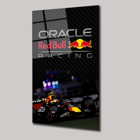Red Bull F1 Yarış Arabası Cam Tablo – Formula 1 Temalı Duvar Dekoru 35x50 cm