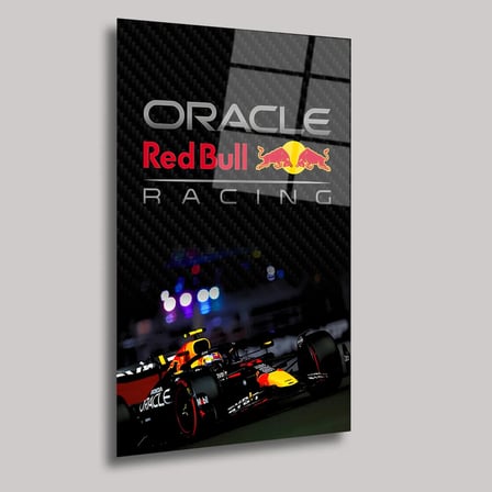Red Bull F1 Yarış Arabası Cam Tablo – Formula 1 Temalı Duvar Dekoru 35x50 cm
