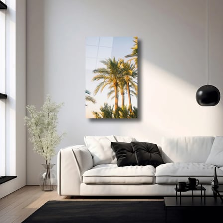Palmiyeler Cam Tablo 35x50 cm