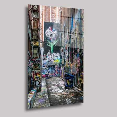 Graffiti Sokağı Cam Tablo 35x50 cm