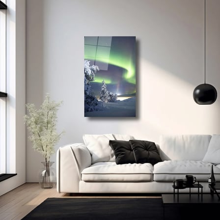 Kuzey Işıkları Cam Tablo 35x50 cm