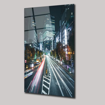 Metropol Işıkları Cam Tablo 35x50 cm