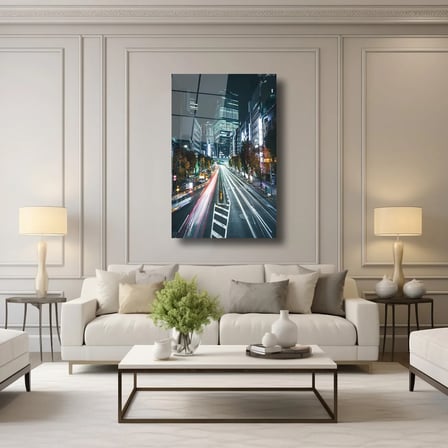 Metropol Işıkları Cam Tablo 35x50 cm