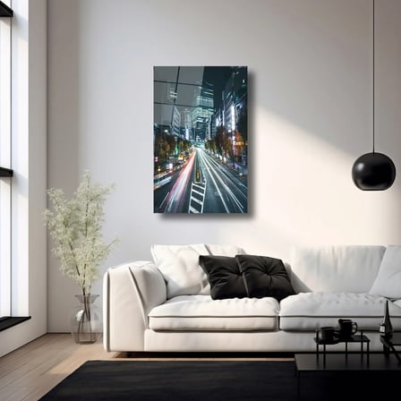 Metropol Işıkları Cam Tablo 35x50 cm