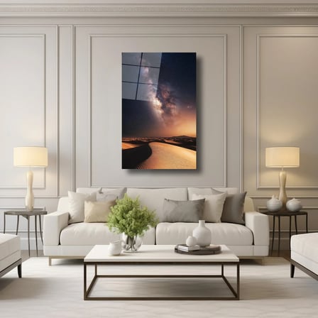 Çöl ve Gökyüzü Manzarası Cam Tablo 35x50 cm