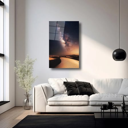 Çöl ve Gökyüzü Manzarası Cam Tablo 35x50 cm