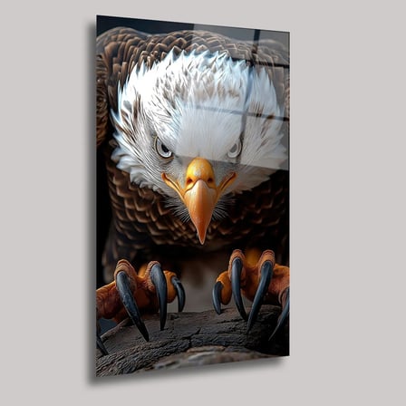 Kara Kartal Cam Tablo 35x50 cm