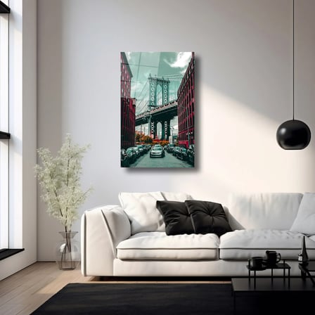 Manhattan Köprüsü Cam Tablo 35x50 cm