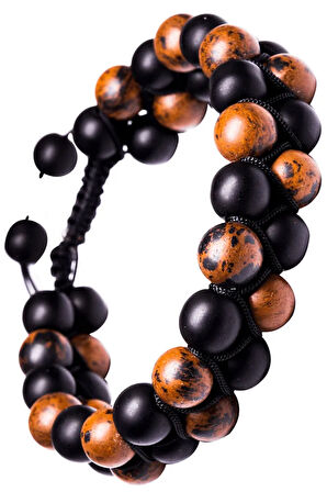 Sertifikalı Kahverengi Obsidyen Doğal Taş Bileklik