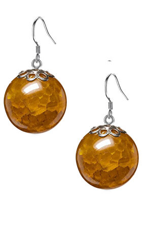 Sertifikalı Yeşil Damarlı Akik Doğal Taş Küpe