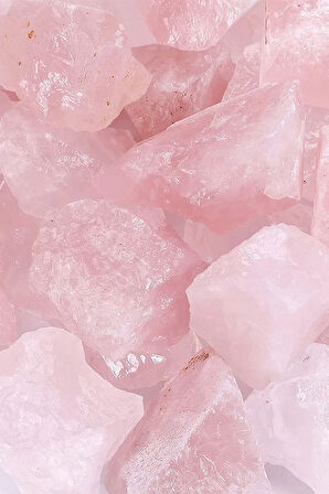 Sertifikalı Ham Işlenmemiş Doğal Pembe Kuvars Taşı Kütle (4-5 Cm)