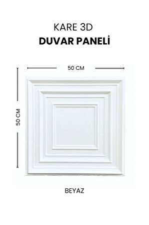 Poliüretan Kare 3D Dekoratif Duvar Paneli 50X50 CM