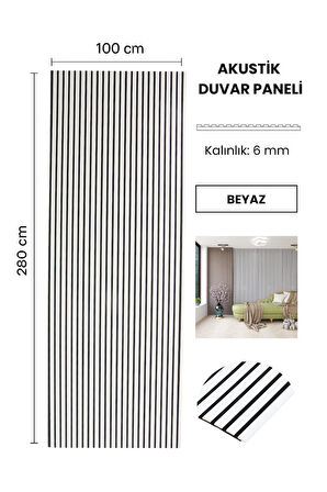 AKUSTİK DUVAR PANELİ BEYAZ 100 x 280 CM