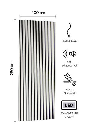 AKUSTİK DUVAR PANELİ KİRLİ BEYAZ (PALIDI) 100 x 280 CM