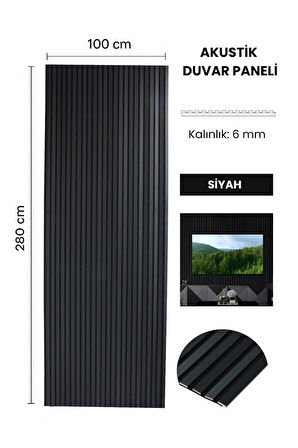 AKUSTİK DUVAR PANELİ SİYAH 100 x 280 CM