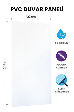 WHITE BELGIUM ONE Düz Beyaz PVC Panel 122 x 244 CM 