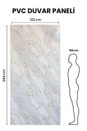 ROCK MARBEL WHITE Mermer Desenli PVC Panel 122 x 244 CM 