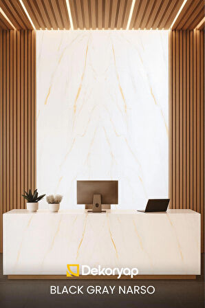 WHITE CALATACA STYLE Mermer Desenli PVC Panel 122 x 244 CM 