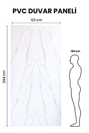 WHITE CALATACA STYLE Mermer Desenli PVC Panel 122 x 244 CM 