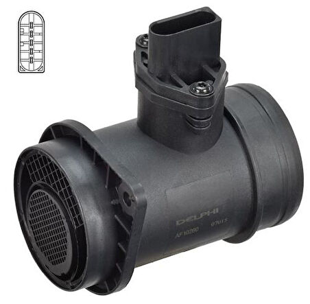 Delphi AF10260-12B1 Debimetre Sensörü Komple Skoda Superb 1.9 TDI Volkswagen LT Passat 1.9 TDI Transporter IV 2.5 TDI 05 98 0 38906461