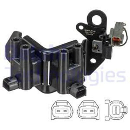 Delphi GN10414-12B1 Ateşleme Bobini Komple Accent Getz 1.3 1.5 2000 2005 V Bobin 27301-22600
