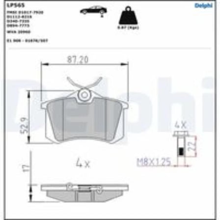 FREN BALATASI ARKA (87MM) PASSAT 307 MEGANE II PARTNER TEPE