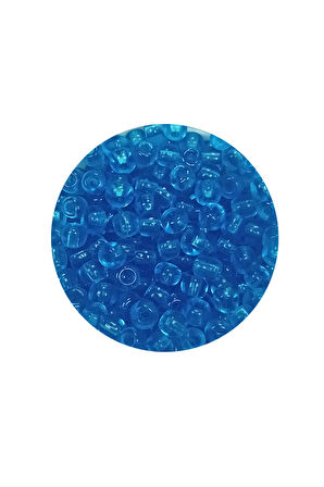 Dökme Cam Kum Boncuk (8/0) 3 mm - 60 Gram - Şeffaf Deniz Mavi - BNC221