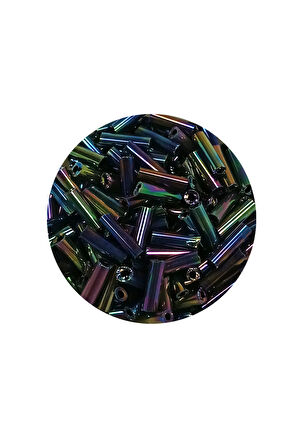 Uzun Boru Kesme Boncuk Çap 2mm Uzunluk 10 mm - 60 Gram - Mavi Yeşil - BNC269