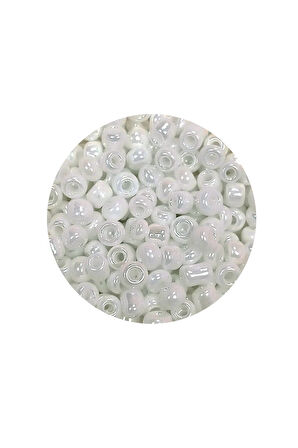 Dökme Cam Kum Boncuk (8/0) 3 mm - 60 Gram - İnci Beyaz - BNC186