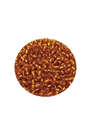 Dökme Cam Kum Boncuk (11/0) 2 mm - 60 Gram -  Koyu Bal Rengi - BNC070