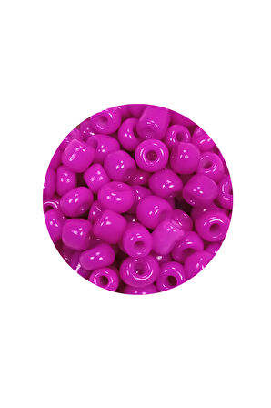 Dökme Cam Kum Boncuk Büyük Boy (6/0) 4 mm - 60 Gram - Fuşya - BNC135