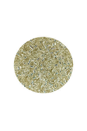 Dökme Cam Kum Boncuk (11/0) 2 mm - 60 Gram -  Şeffaf Beyaz - BNC053