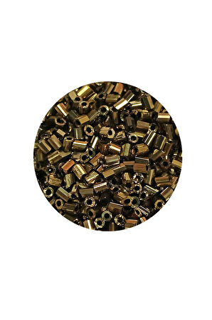 Kesme Cam Boncuk 2mm - 60 Gram - Metalik Sarı - BNC390