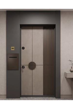 5.5x6.5 cm Metalik Altın Sarı Üzeri Siyah Baskı Kenar Çiçek Desenli Kendinden Yapışkanlı No:1 Den 10'a Kadar Kapı Numarası