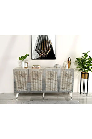 BAREDH LAZER DESENLİ KONSOL EFESMERMER GÜMÜŞ