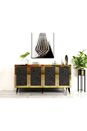 BAREDH LAZER DESENLİ KONSOL ROYALMERMER ALTIN