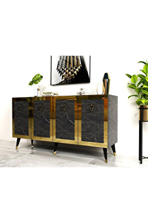 BAREDH LAZER DESENLİ KONSOL ROYALMERMER ALTIN