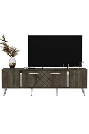 DETASDH 150 CM LAZER DESENLİ TV ÜNİTESİ CEVİZ-GÜMÜŞ
