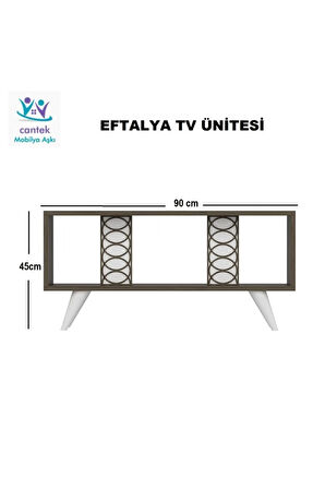 EFTELYADH DESENLİ TV ÜNİTESİ CEVİZ-BEYAZ