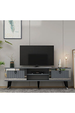 LİDYADH TV STAND ANTRASİT GÜMÜŞ